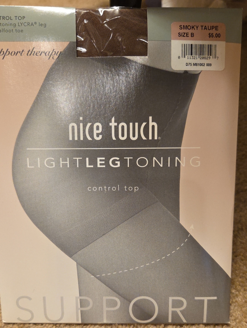 Nice Touch Light LegToning Control Top Pantyhose - Smoky Taupe